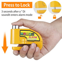 Motorcycle Alarm Disc Lock Electric Rotor Lock Motor Bicycle Bike Brake Security Yellow Kings Warehouse 