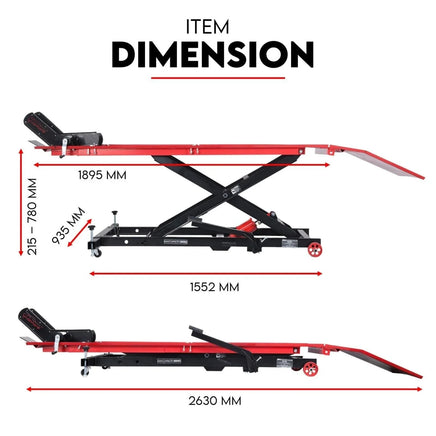 Motorcycle Lift Table Hydraulic 500kg Bike Jack Mechanic Stand Hoist Lifter Auto Accessories Kings Warehouse 