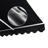 Motorised Outdoor Folding Arm Awning Retractable Sunshade Canopy Black 4.0m x 3.0m Home & Garden Kings Warehouse 