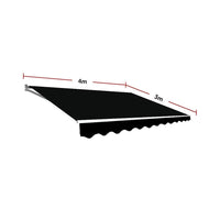 Motorised Outdoor Folding Arm Awning Retractable Sunshade Canopy Black 4.0m x 3.0m Home & Garden Kings Warehouse 