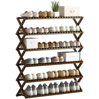 Multi-purpose Bamboo Collapsible Folding Storage Shoe Rack Shelf Organizer 100cm 4 Tier Furniture Kings Warehouse 