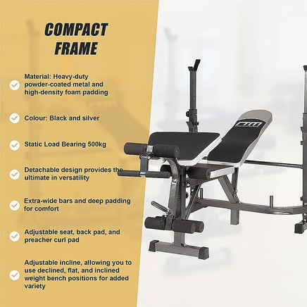 Multi Station Home Gym Weight Bench Press Leg Equipment Set Fitness Exercise Sports & Fitness Kings Warehouse 