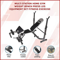 Multi Station Home Gym Weight Bench Press Leg Equipment Set Fitness Exercise Sports & Fitness Kings Warehouse 