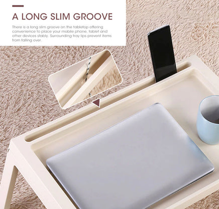 Multifunction Laptop Bed Desk with foldable legs for Home Office (White) Supplier Exclusive Kings Warehouse 