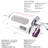 Multifunction Nail Drill Art Salon Nail Lamp Nail Vacuum Cleaner Nail Dust Collector Machine Kings Warehouse 