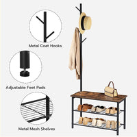 Multifunctional Entryway Coat Rack Shoe Bench for Living Room and Bedroom living room Kings Warehouse 