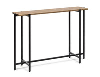 Narrow Golden Black Hallway Console Table with Textured Top Kings Warehouse 