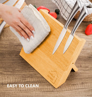 Natural Bamboo Magnetic Knife Block Holder with Strong Magnets for Home Kitchen Storage & Organisation Kings Warehouse 