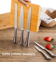 Natural Bamboo Magnetic Knife Block Holder with Strong Magnets for Home Kitchen Storage & Organisation Kings Warehouse 