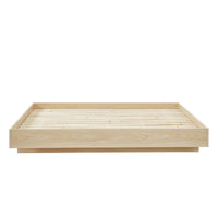 Natural Oak Wood Floating Bed Base Double End of Year Clearance Sale Kings Warehouse 