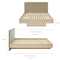 Natural Oak Wood Floating Bed Frame King Mid-Season Super Sale Kings Warehouse 