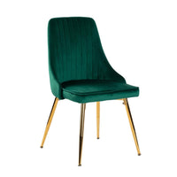 Natural Rectangular Dining Table with 4x Green Velvet Chairs Kings Warehouse 