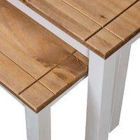 Nesting Tables 2 pcs White Solid Pine Wood Panama Range Kings Warehouse 
