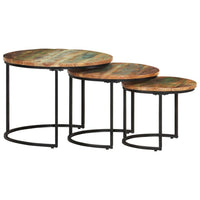 Nesting Tables 3 pcs Solid Wood Reclaimed Kings Warehouse 
