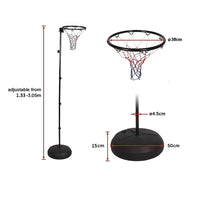 Netball Ring with Stand Portable Pole Height Adjustable KingsWarehouse 