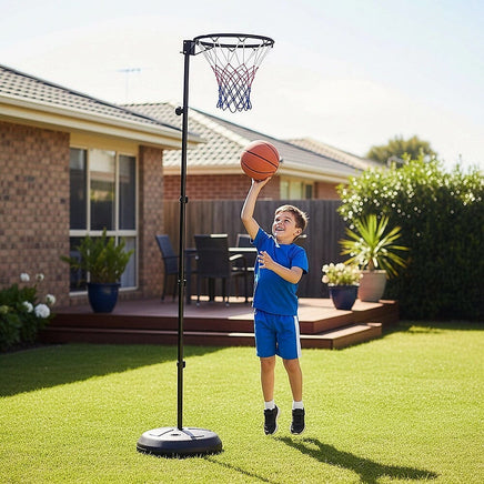 Netball Ring with Stand Portable Pole Height Adjustable Sports & Fitness Kings Warehouse 