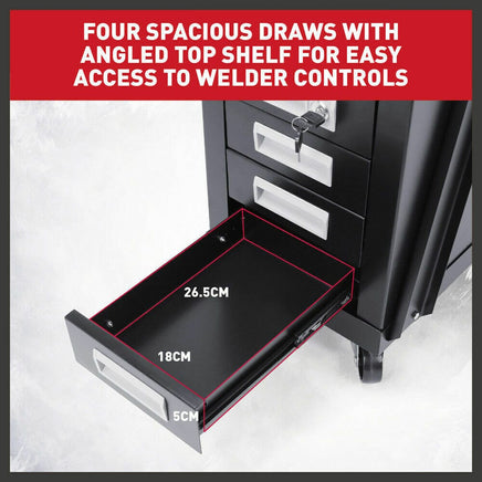 New 4-Drawer Welding Trolley Cart Welder Cabinet MIG TIG ARC Plasma Cutter Bench Home & Garden Kings Warehouse 