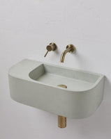 New Concrete Cement Wash Basin Counter Top Matte Mint Green terrazzo finish Wall Hung Basin Furniture Kings Warehouse 