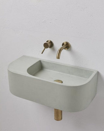 New Concrete Cement Wash Basin Counter Top Matte Mint Green terrazzo finish Wall Hung Basin Furniture Kings Warehouse 