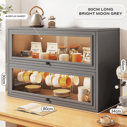 NEW Kitchen Acrylic Cup Storage Cabinet, Table Top Cup Storage Box, Tea Cup Rack Furniture Kings Warehouse 