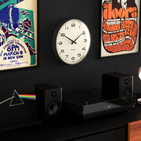 Newgate Radio City Wall Clock Black Arabic Dial - Matte Blizzard Grey Home & Garden Kings Warehouse 