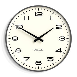 Newgate Radio City Wall Clock Black Arabic Dial - Matte Blizzard Grey Home & Garden Kings Warehouse 