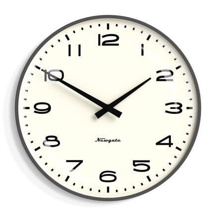 Newgate Radio City Wall Clock Black Arabic Dial - Matte Blizzard Grey Home & Garden Kings Warehouse 