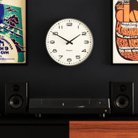 Newgate Radio City Wall Clock Black Arabic Dial - Matte Blizzard Grey Home & Garden Kings Warehouse 