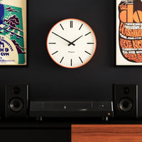Newgate Radio City Wall Clock Bold Black Marker Dial.- Matte Pumpkin Orange Home & Garden Kings Warehouse 