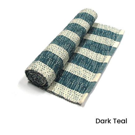 Noah Stripe Cotton Ribbed Table Runner 33 x 150 cm Dark Teal Home & Garden Kings Warehouse 