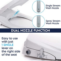 Non Electric Bidet Toilet Seat D Cover Bathroom Dual Nozzle Spray Water Wash Kings Warehouse 