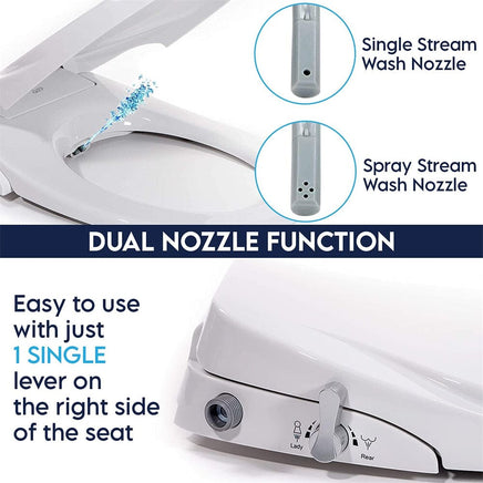 Non Electric Bidet Toilet Seat D Cover Bathroom Dual Nozzle Spray Water Wash Kings Warehouse 