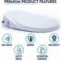 Non Electric Bidet Toilet Seat D Cover Bathroom Dual Nozzle Spray Water Wash Kings Warehouse 
