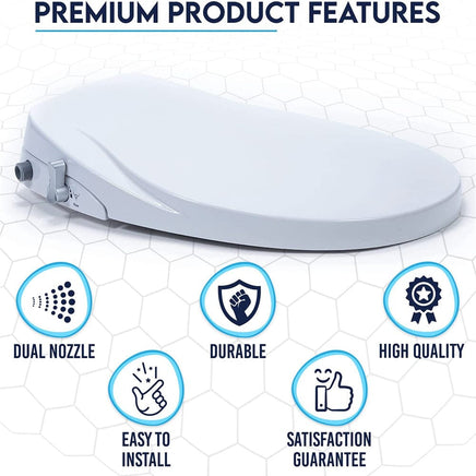 Non Electric Bidet Toilet Seat D Cover Bathroom Dual Nozzle Spray Water Wash Kings Warehouse 