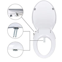 Non Electric Bidet Toilet Seat O Cover Bathroom Dual Nozzle Spray Water Wash Kings Warehouse 