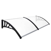 NOVEDEN Window Door Awning Canopy Outdoor UV Patio Rain Cover Clear White 1M X 2.4M Type 1 NE-AG-101-SU Kings Warehouse 