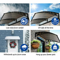 NOVEDEN Window Door Awning Canopy Outdoor UV Patio Rain Cover Tawny 1M X 2M Type 3 NE-AG-105-SU Kings Warehouse 