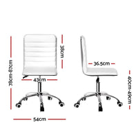 Office Chair Conference Chairs PU Leather Low Back White Furniture Kings Warehouse 