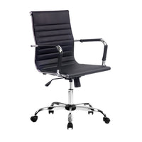 Office Chair Conference Chairs PU Leather Mid Back Black