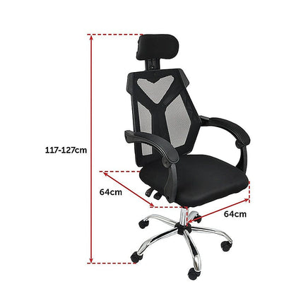 Office Chair – Ergonomic Mesh Back Computer Desk Chair with Padded Foam Seat in Black Furniture Kings Warehouse 