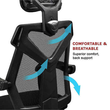 Office Chair – Ergonomic Mesh Back Computer Desk Chair with Padded Foam Seat in Black Furniture Kings Warehouse 