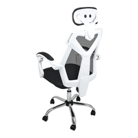 Office Chair – Ergonomic Mesh Back Computer Desk White Chair with Padded Foam Seat Furniture Kings Warehouse 