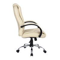Office Chair Gaming Computer Chairs Executive PU Leather Seat Beige End of Year Clearance Sale Kings Warehouse 