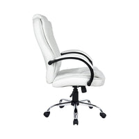 Office Chair Gaming Computer Chairs Executive PU Leather Seating White End of Year Clearance Sale Kings Warehouse 