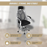 Office Chair Gaming Computer Chairs Mesh Back Foam Seat - White Furniture Kings Warehouse 