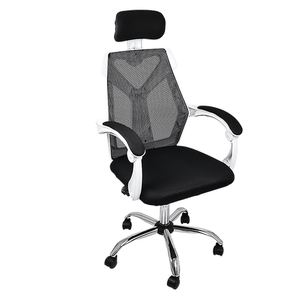 Office Chair Gaming Computer Chairs Mesh Back Foam Seat - White Furniture Kings Warehouse 