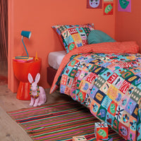 Oilily Party Blocks Cotton Quilt Cover Set Single Home & Garden Kings Warehouse 
