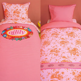 Oilily Prom Flowers Pink Cotton Quilt Cover Set Single Home & Garden Kings Warehouse