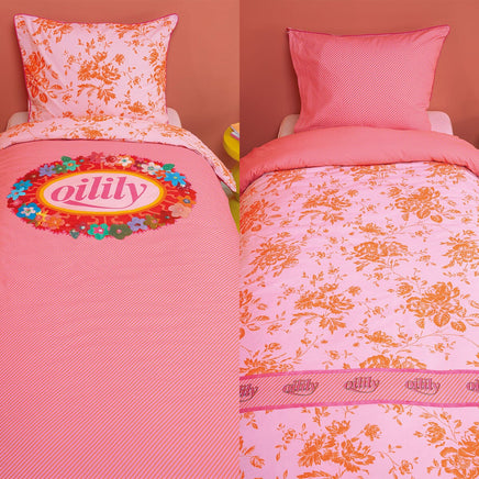 Oilily Prom Flowers Pink Cotton Quilt Cover Set Single Home & Garden Kings Warehouse 