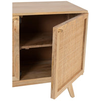 Olearia Buffet Table 100cm 2 Door Solid Mango Wood Storage Cabinet Natural living room Kings Warehouse 
